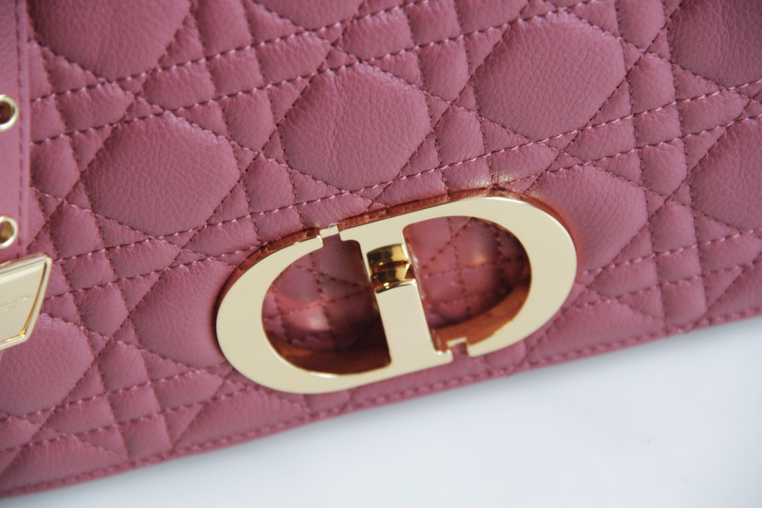 Medium Dior Caro Bag Cherry Pink Cannage Supple Calfskin